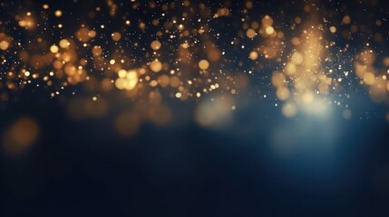 Fototapeta na wymiar abstract background with Dark blue and gold particle. Christmas Golden light shine particles bokeh on navy blue background. Gold foil texture.