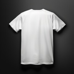 White blank T-shirt template on a black background