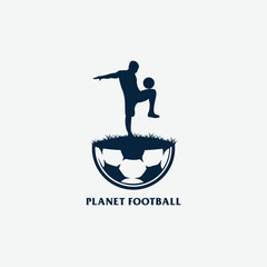 Vector soccer and planet logo
