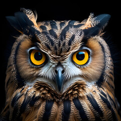 Vivid and detailed owl, Generative AI