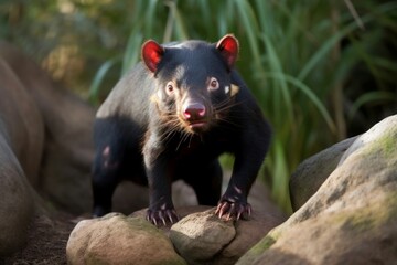 Tasmanian devil animal jungle. Nature wild animal australia nature. Generate Ai