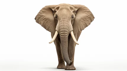Foto op Plexiglas African elephant on white background. Made with generative ai © Farid