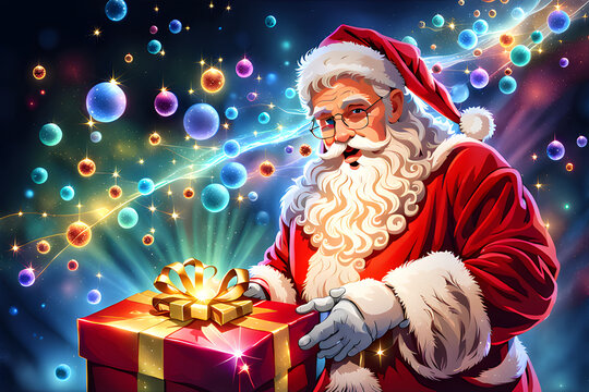Santa claus with gifts (Generative AI)
