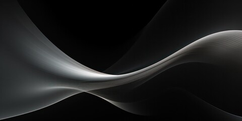 Black dark gray silver white wave abstract background for design. Light wave, wavy line. Ombre gradient.