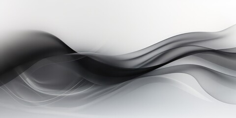 Obraz premium Black dark gray silver white wave abstract background for design. Light wave, wavy line. Ombre gradient.