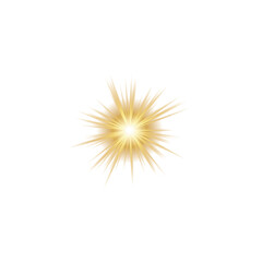 Shine glowing star. Vector Golden Sparks isolated