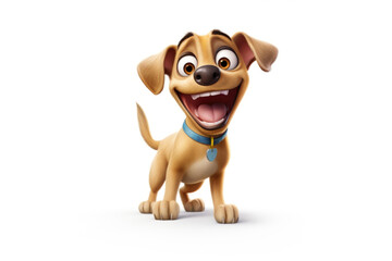 Fototapeta premium Cute cartoon dog on white background