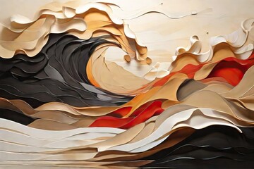 The interplay of light and shadow in abstract wave art