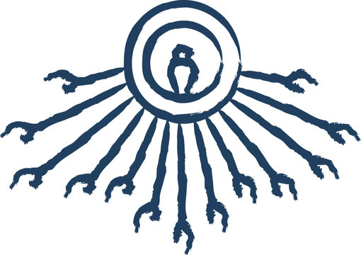 Aten hand drawn vector illustration