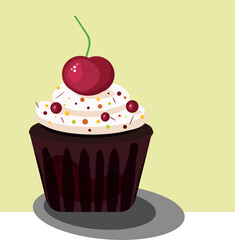 cupcake with cherry