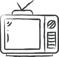 Television hand drawn vector illustration