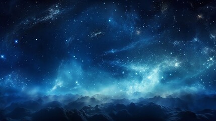 Blue sky galaxy with infinite stars, generative AI. - obrazy, fototapety, plakaty