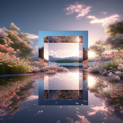 3d render of dreamy landscape from an other world