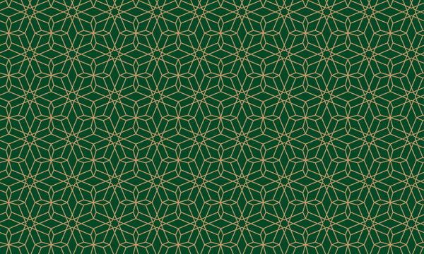  Islamic green pattern with flowers