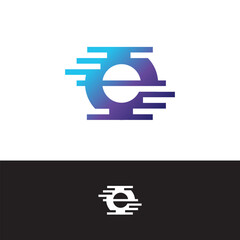 initial e and s letter with data shape inside logo design icon illustration