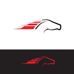 horses shape with signal shape logo design icon illustration