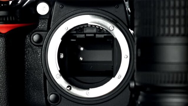 Operation of camera matrix shutters. Filmed on a high-speed camera at 1000 fps. High quality FullHD footage
