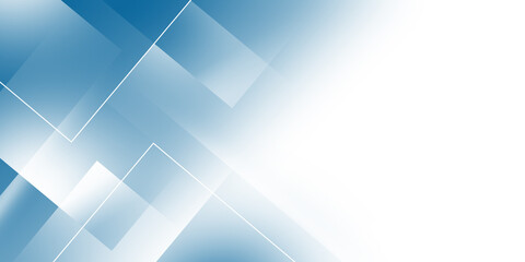 Blue white abstract geometric presentation background with rectangle and square shapes