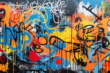 Graffiti wall abstract background. Idea for artistic pop art background backdrop.