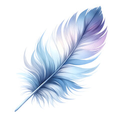 Ethereal Blue Feather - Soft Hues of Serenity and Lightness, Concept of Peace, Purity, and Artistic Expression