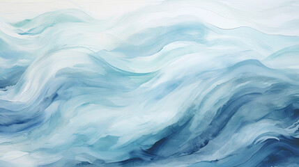 Minimalist elegant ocean wave design in calming shades of blue and teal.