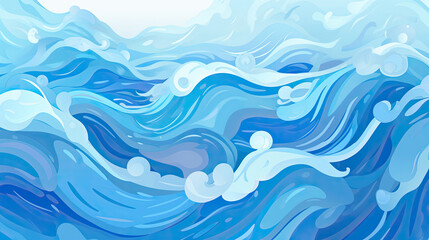 Cheerful playful vibe with dynamic ocean wave illustration.