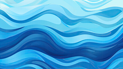 Obraz premium Playful ocean waves in navy cerulean and aqua.