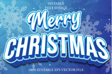 Merry Christmas Editable 3D Emboss Style