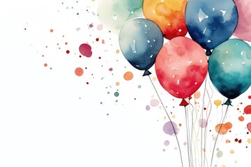 An abstract and visually engaging background image for creative content, resembling close-up views of colorful watercolor balloons against a clean white background. Illustration