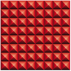 abstract baskground with red pyramids, seamless vector illustration