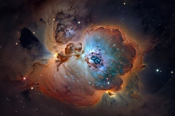 Foto op Plexiglas Glowing huge nebula with young stars. AI generated © Olha