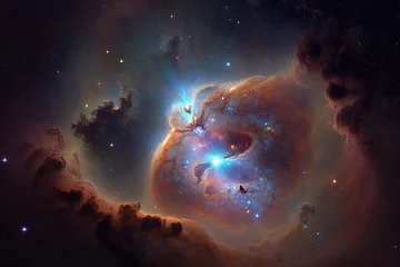 Foto op Plexiglas Nebula in the sky with stars. AI generated © Olha