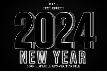 2024 New Year Editable 3D Modern Style