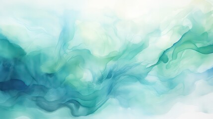 Fototapeta na wymiar Soothing tones of blue, green, and teal in this abstract watercolor pattern. The blend of colors creates a colorful art background and template.