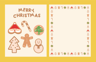 크리스마스 쿠키 카드 패턴 레이아웃 템플릿 