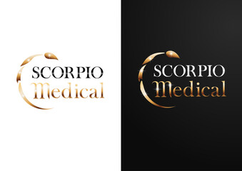 Vector scorpion moon logo design concept