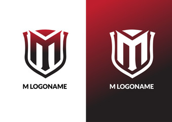 Vector m shield logo design