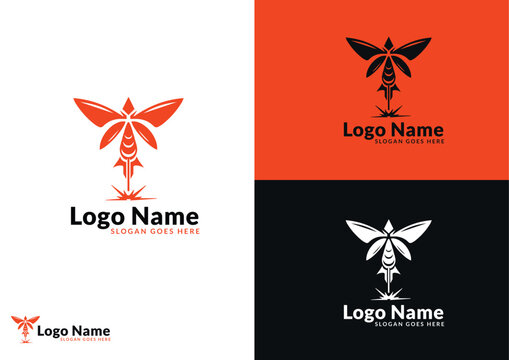 Vector firefly logo design concept