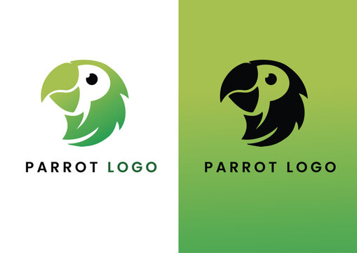 Vector parrot logo design concept