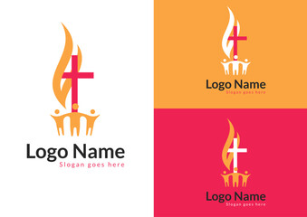 Vector religious community logo design