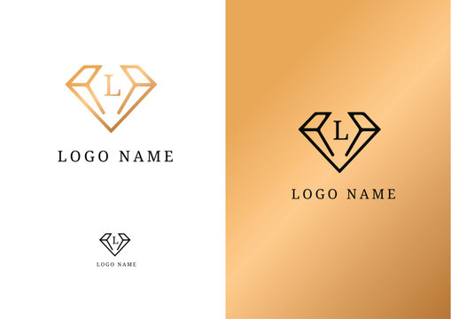 Vector minimal diamond logo design