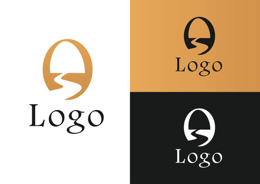 Vector minimal letter o path logo design concept