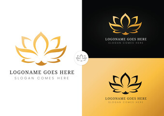 Vector lotus flower logo design concept