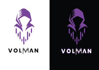 Vector trader with a hoodie logo design