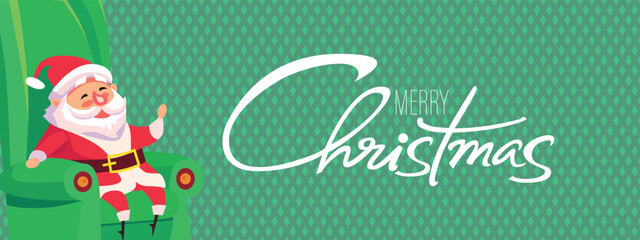 Merry Christmas banner with Christmas decoration