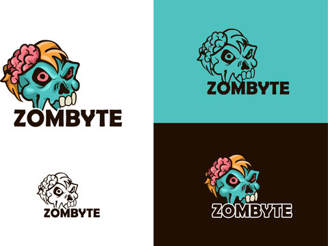 Vector zombie cartoon logo designs
