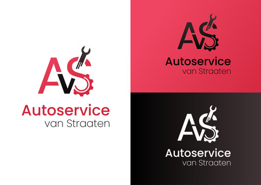 Vector AVS auto service logo design concept