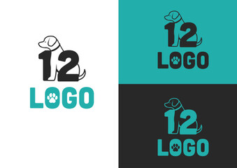 Vector 12 dog logo design