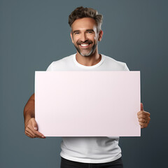 Man Holds Whiteboard Message, is the Perfect Way to Promote Your Product or Service