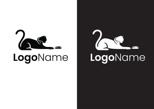 Vector gamer cat logo